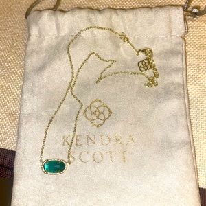 Elisa Gold Pendant Necklace in Emerald Cat's Eye